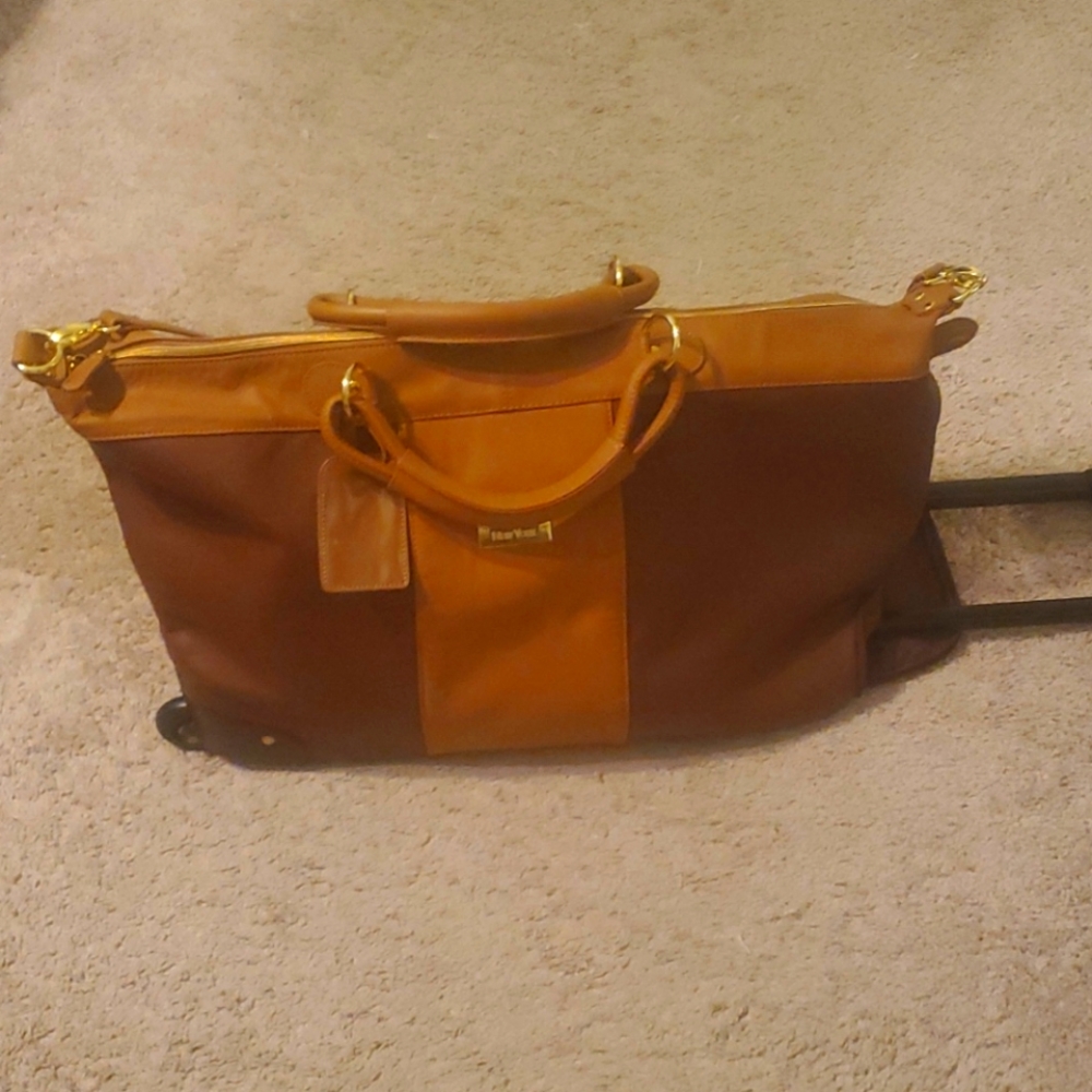 Joy Mangano Wheeled Leather bag